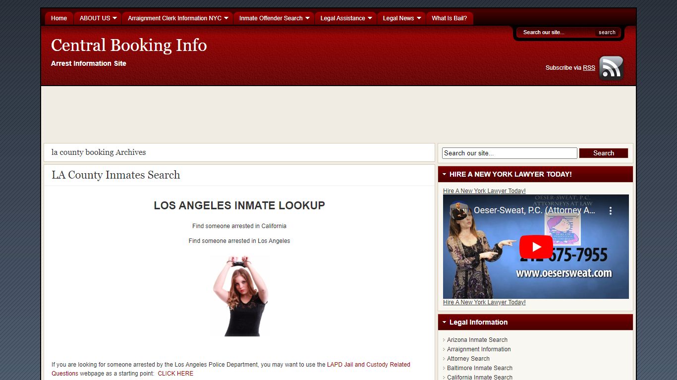La County Booking | Central Booking Info
